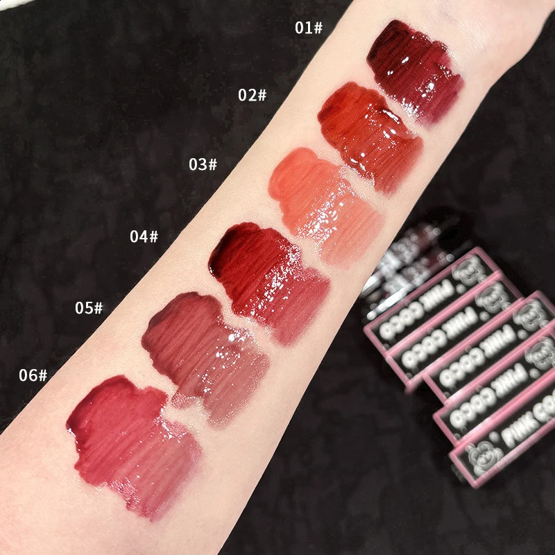Punk Juice Red Lipgloss Black Mirror Glass Water Light Clear Lip Glaze Waterproof Non Stick Liquid Lipstick Nude Tint Makeup 240911