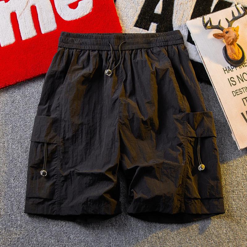 Mens Shorts 2024 Summer Fashion Ice Silk Cargo Male Quick-drying Thin Men Beach Solid Color Casual Short Pants K381