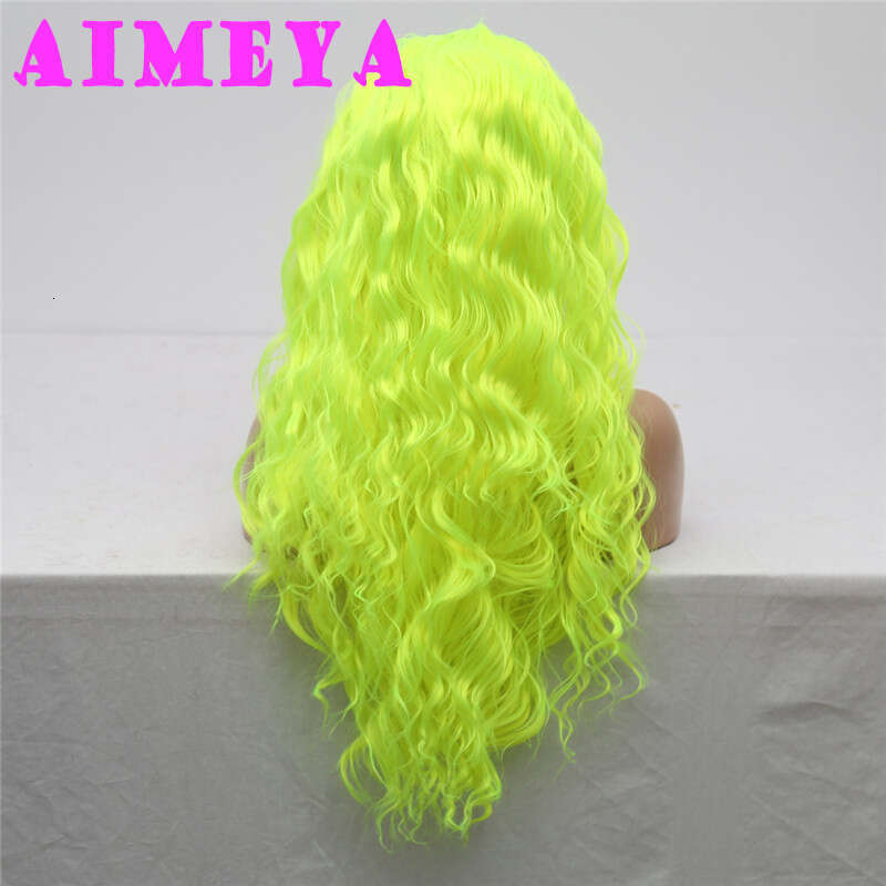 AIMEYA Hot Red Loose Curly Long Synthetic Lace Front Wigs Natural Wave Hair Daily Use Cosplay Wig Heat Resistant Fiber