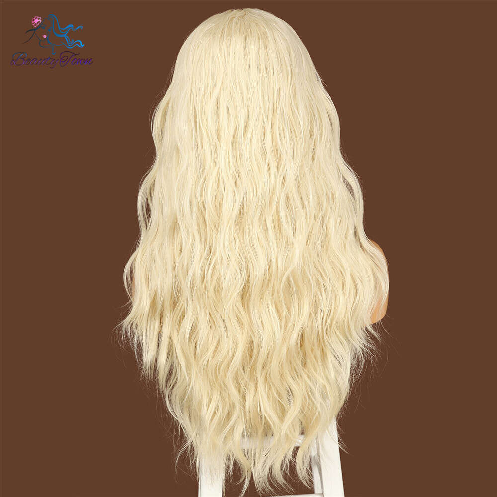 Long Blonde Wig For Women Lose Wave Wigs 26Inch Daily Wedding Party Valentine Synthetic Headband Wig With 2 Free Bands