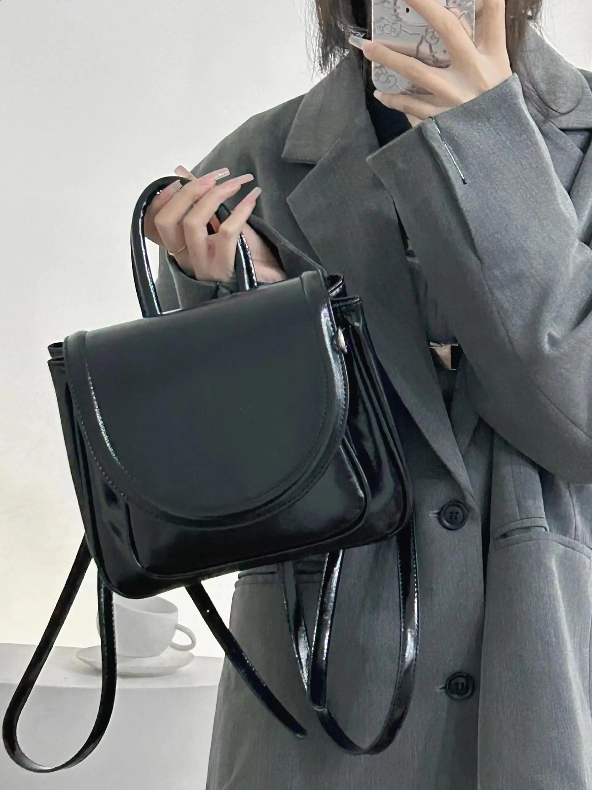 Autumn Korean Womens Backpack Minimalist Communicating College Style Handbag Texture Shoulder Bag 240912