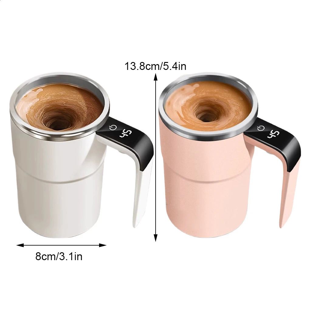 Electric Coffee Mug Creative Stainless Steel Automatic Stirring Magnetic Self Mixing USB Rechargeable Cup For Juice Milkshake 240910