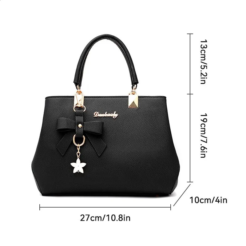 Fashion Solid Color With Bow One Shoulder Bag Portable Bandolera Casual Satchel Large Capacity Crossbody Handbag For Women 240914