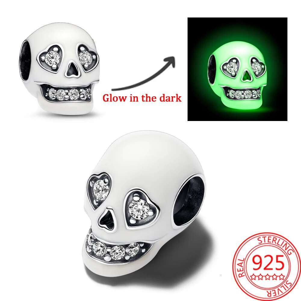 925 Skull Pumpkin Butterfly Moon Egg Dangle Charm Fit DIY Bracelet Necklaces Halloween Series Jewelry Sterling Silver Beads