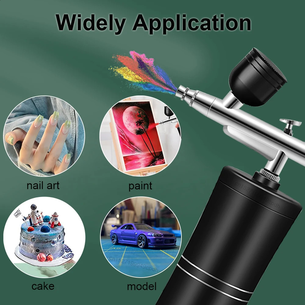 Spray gun nail portable mini air brush with compressor kit used for nail art processing craft pastry painting nano spray gun 350Kpa 240914