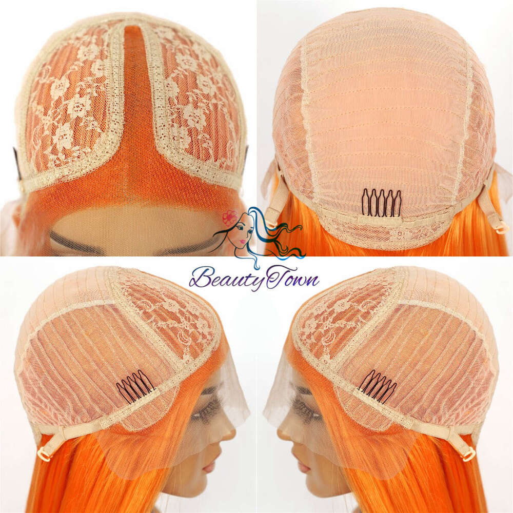 Long Straight Orange Cosplay Blogger Makeup Party Holiday Gift For Girl Synthetic T Lace Wig 2022 Beautytown