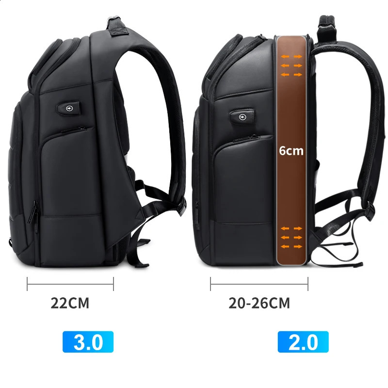 Fenruien Waterproof Backpacks USB Charging School Bag Anti-theft Men Backpack Fit 15.6 Inch Laptop Travel Backpack High Capacity 240913