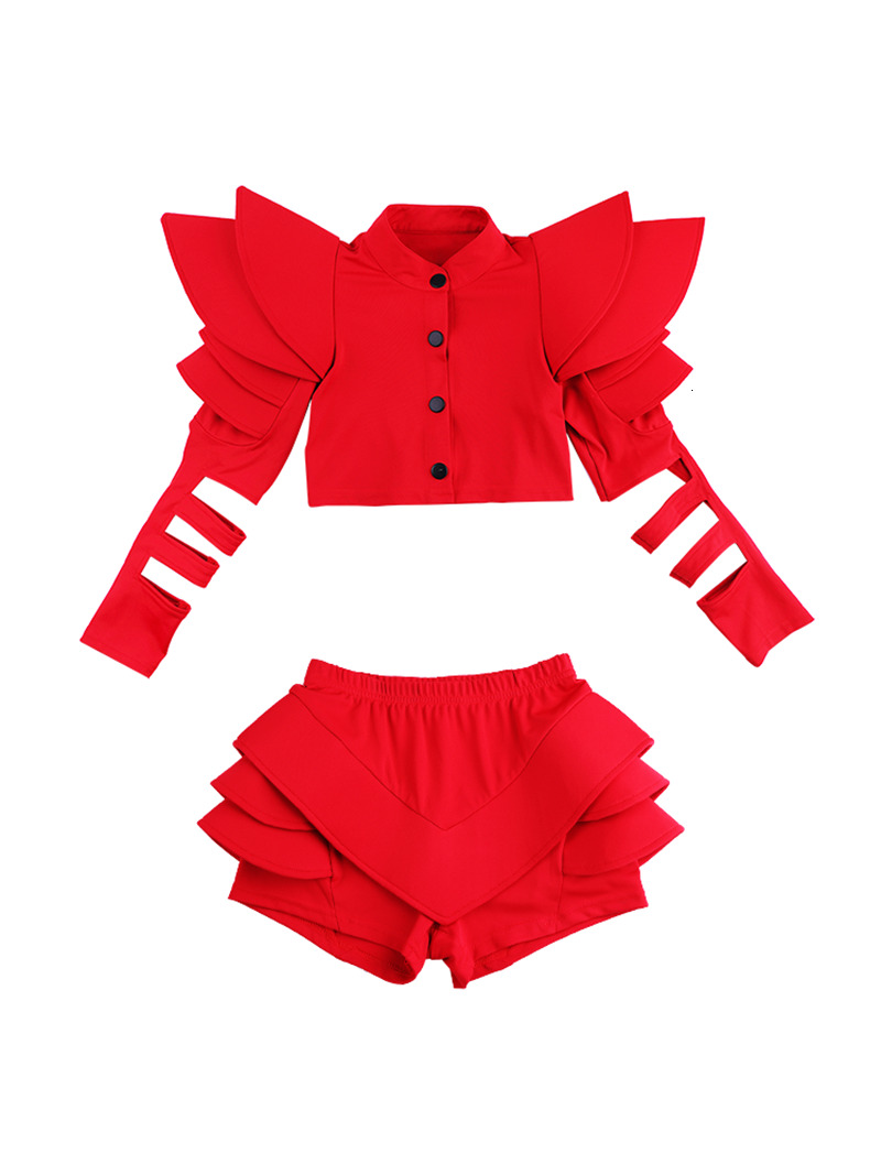 ZZL Jazz Style Hip-Hop Costume Urban Dance Girl Clothes Performance Dancer Stage Outfit Children Model Catwalk Singer Teenage