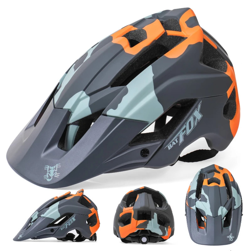 BATFOX MTB Cross Country Bike Men's Light Safety Mountain Bike Helmet Lightweight