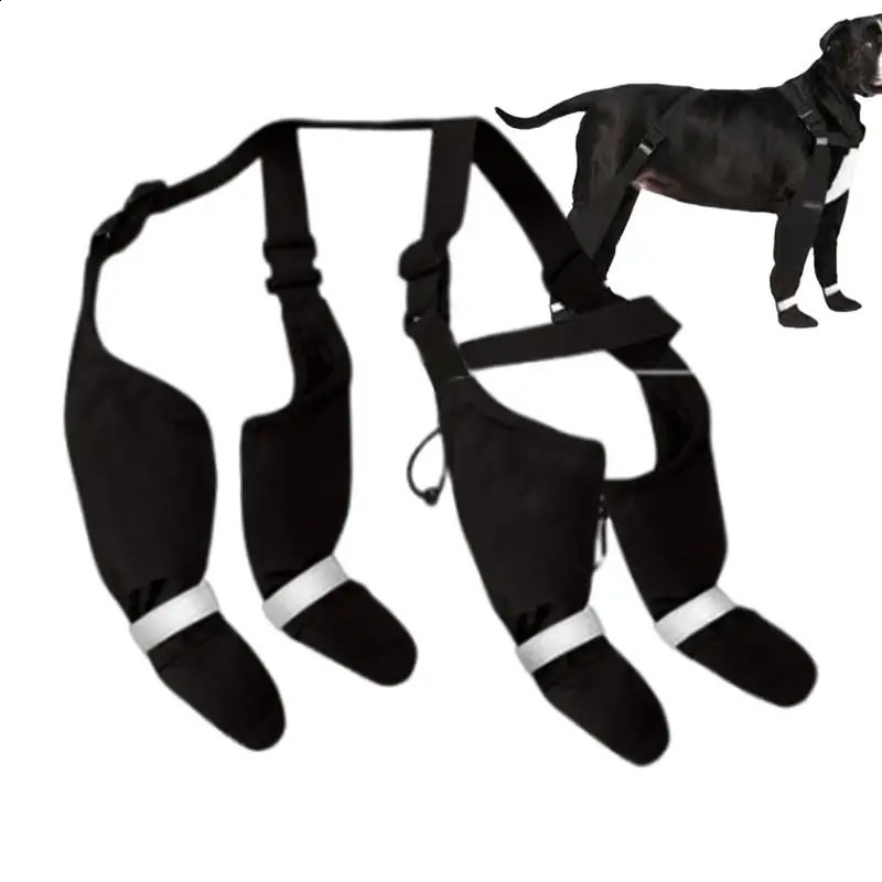Reflective Dog Boots Shoes For Dogs Non-slip Pets Paws Protector Adjustable Walking Shoes Suspender Boots Outdoor Pet Sneakers 240907