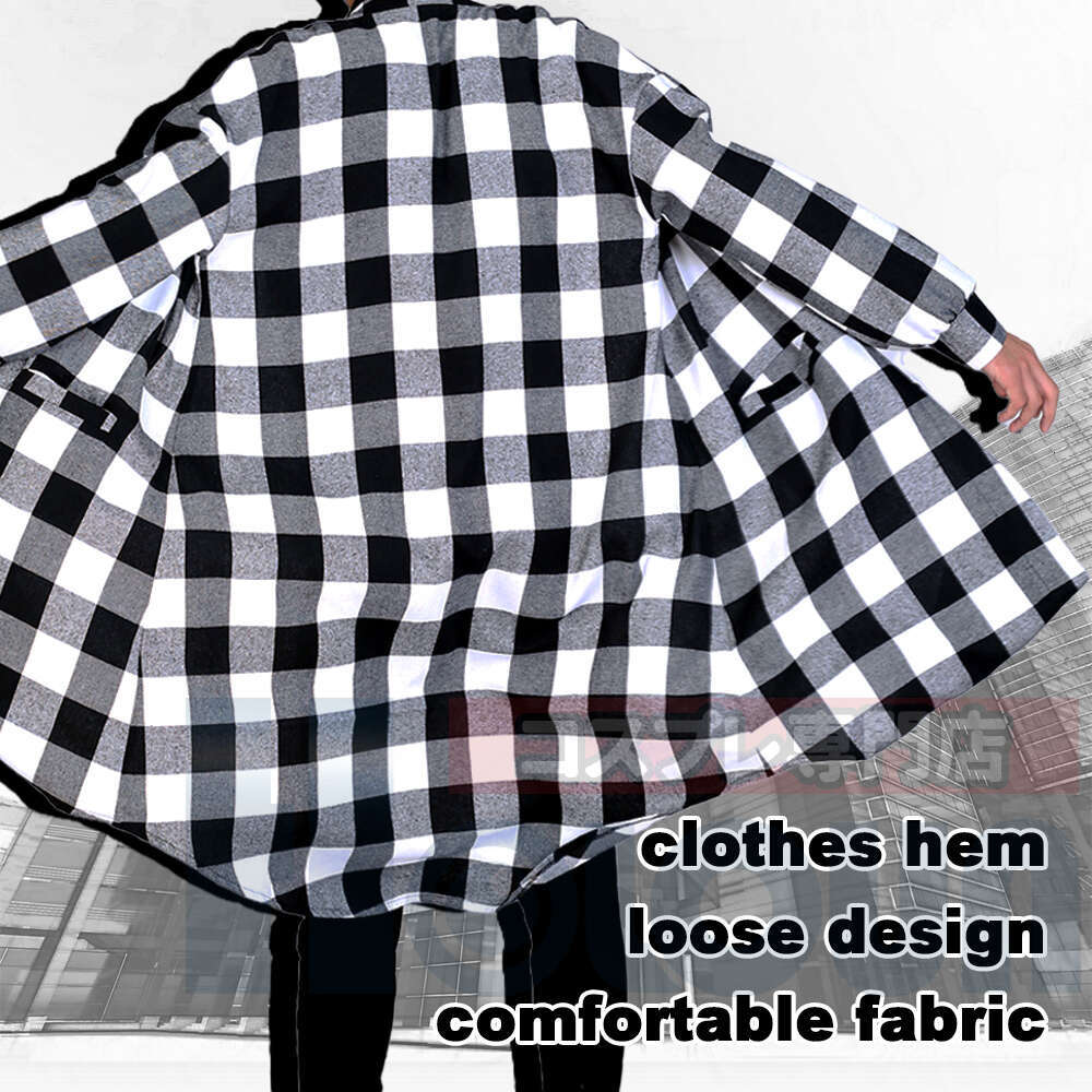 HOLOUN Anime Tokyo Manji Gang Manjiro Sano Mikey Cosplay Costume Long Sleeve Plaid Shirts Blouses Coat Daily Casual Wear