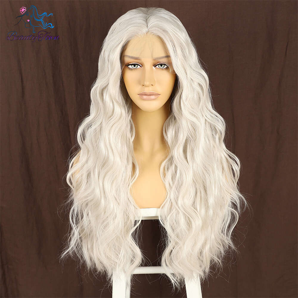 613 Blonde Synthetic Wigs Long Body Wave HD Transparent Lace Front Cosplay Daily Use Heat Resistant Wig