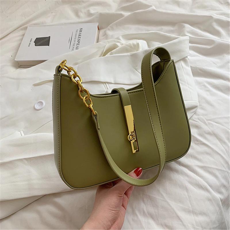 Shoulder Bags Trend Designer Chain Women Underarm Bag Leather Half Moon Handbag Armpit Ladies