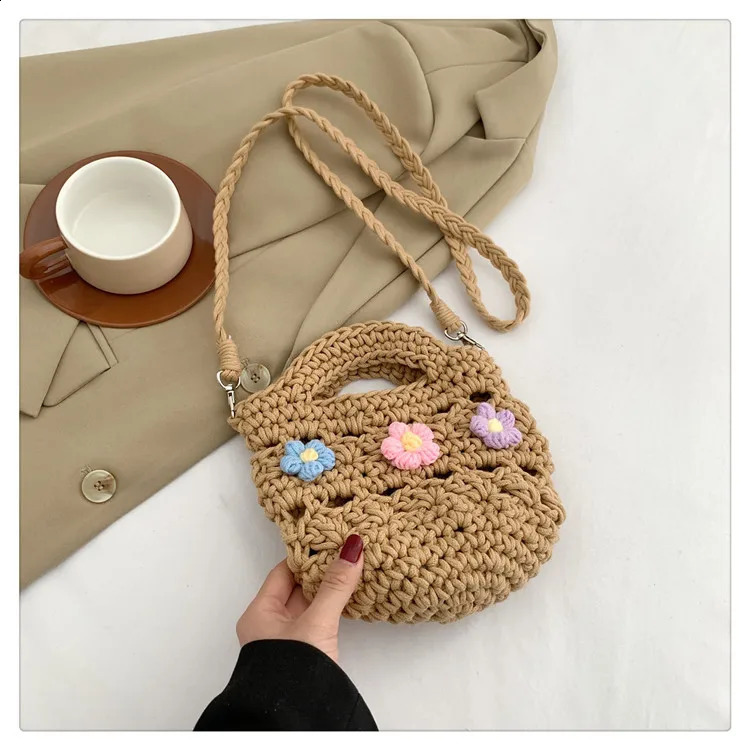 YOUDEYISI Summer Womens Bag Cute Forest Flower Portable Messenger Cotton Rope Hook Weaving 240913