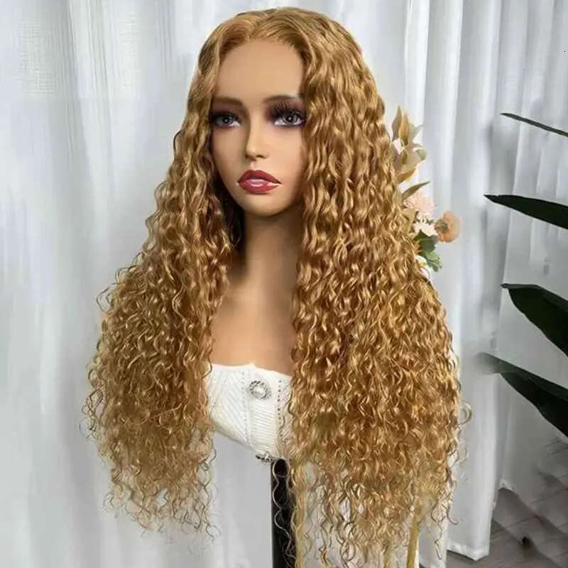 Ombre Brown Mixed 13X4 Synthetic Front Wigs Omber Honey Blonde Lace Frontal Wig Pre Plucked Haire With Baby Hair