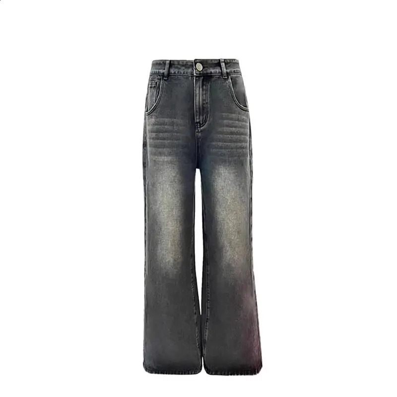 High Waiste Oversize Wide Leg Pant Vintage Streetwear Black Baggy Korean Jeans Denim Trousers Y2K Pants 240911