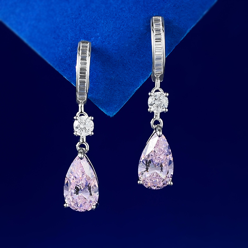 Stunning Sterg Sier Dangle Earrings with Water Drop Moissanite: Perfect Gift for Women