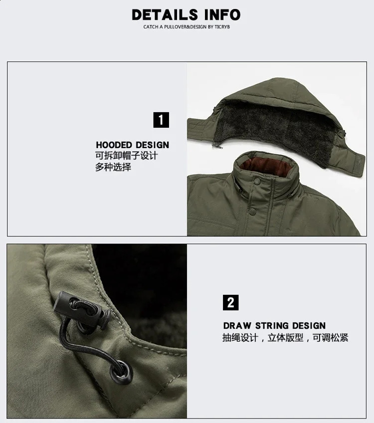 Mens Plus Size Mens Casual Jacket Winter Fashion Thick Parkas Male Coats Fur Overcoat Heated Warm Jackets Parka 240911