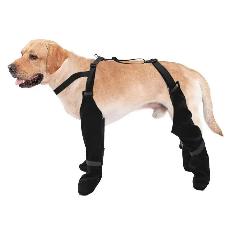 Reflective Dog Boots Shoes For Dogs Non-slip Pets Paws Protector Adjustable Walking Shoes Suspender Boots Outdoor Pet Sneakers 240907