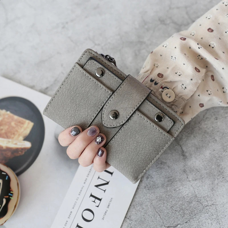 Women Short Wallet Small Fashion PU Leather Purse Ladies Card Bag for Clutch Female Money Clip 240914