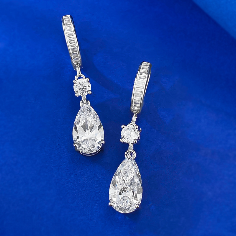 Stunning Sterg Sier Dangle Earrings with Water Drop Moissanite: Perfect Gift for Women