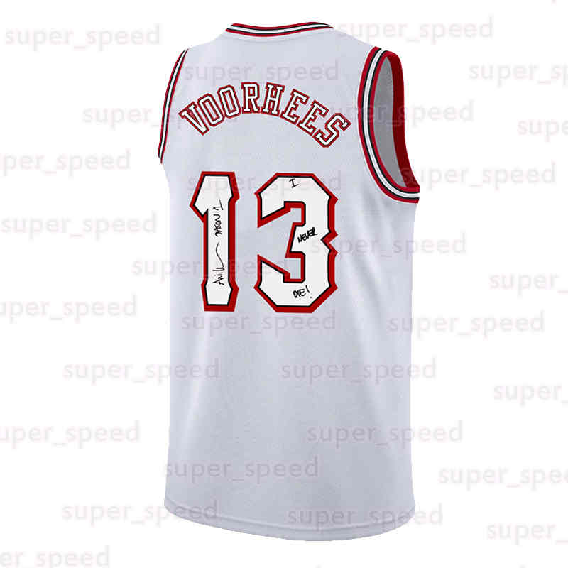 13 Jason Voorhees White Mens Adult Basketball Jersey Embroidered Halloween Horror Friday The 13th Movie Jerseys Sports Shirt For Party Gifts
