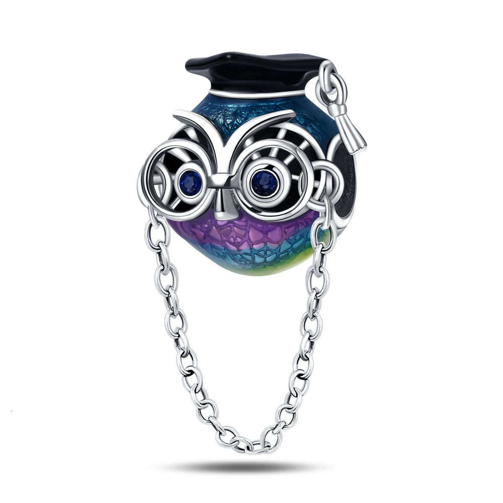 New 925 Sterling Silver Charm Graduation Season Series - Colorful Doctor Owl Beads Fit Charms Silver 925 Original Bracelet DIY Jewelry Making For wome