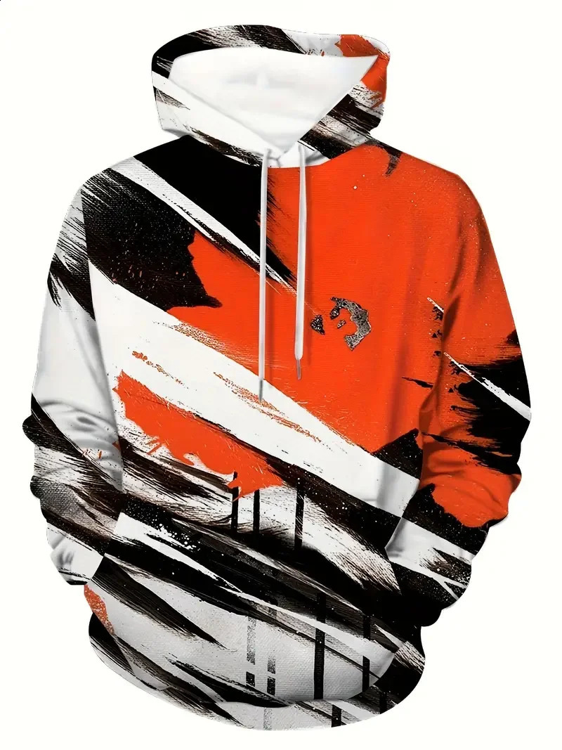 Mens Hoodie Autumn Casual Long Sleeve Hooded Top Graphic Printing Outdoor Fashion Sweatshirt Man Pullover Oversized Clothing 240910