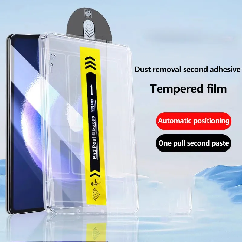 HD Clear Screen Protector For Samsung Galaxy Tab S9 Plus 12.4 S9 FE Plus A9Plus 11 S9 Easy Install Auto-Dust Removal Kit Tempered Glass Film