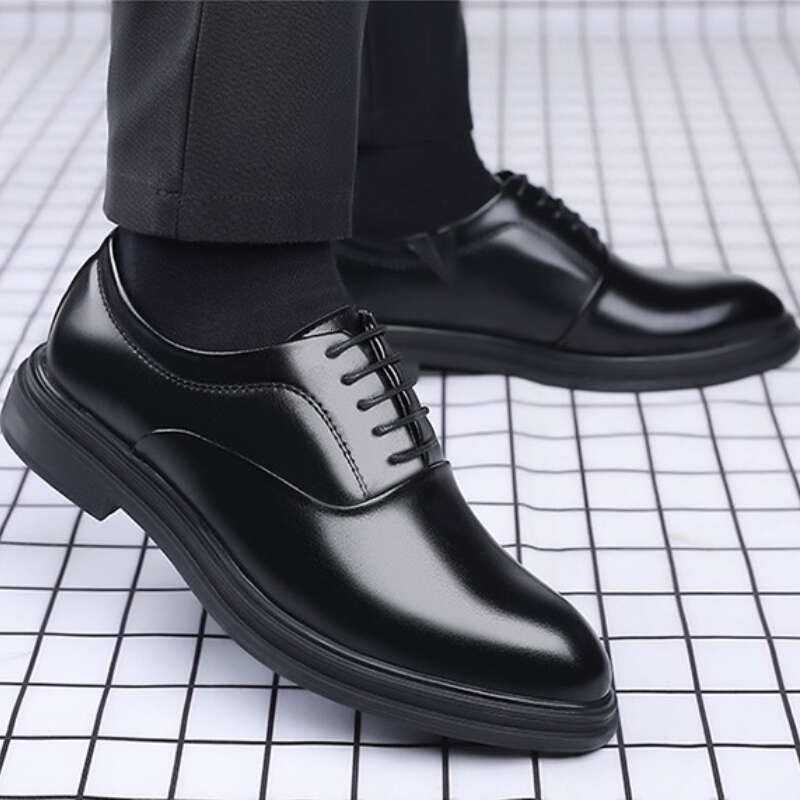 Leather Shoes Men's Breathable Black Soft Bottom Man Business Formal Wear Casual Wedding atos Hombre