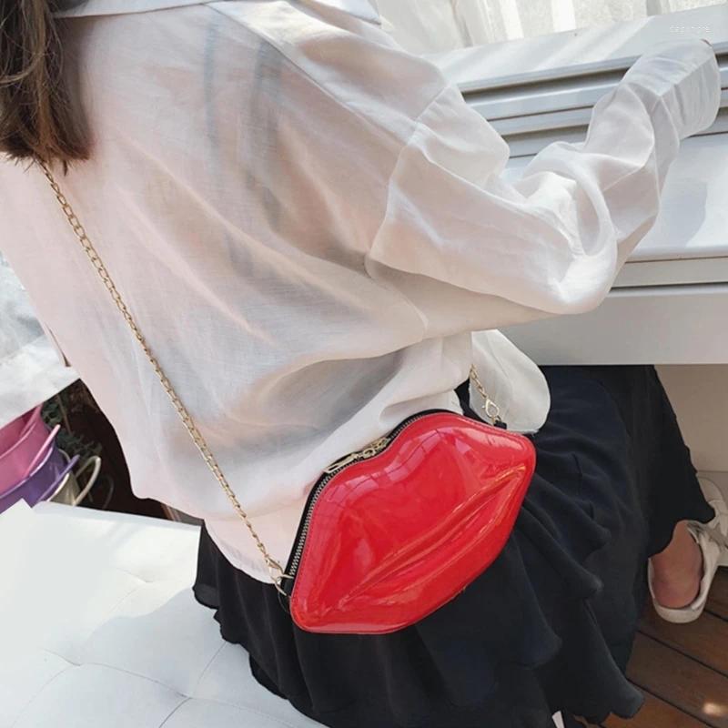 2025 NEW Drawstring Plastic Crossbody Bag Lip Zippered Shoulder Purse Handbag For Women zhanyishengli