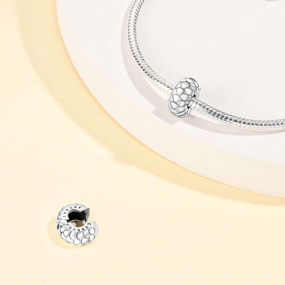 New 925 Sterling Silver Charm Dragon scale Clip Beads Fit Charms Silver 925 Original Bracelet DIY Jewelry Making For women Gifts