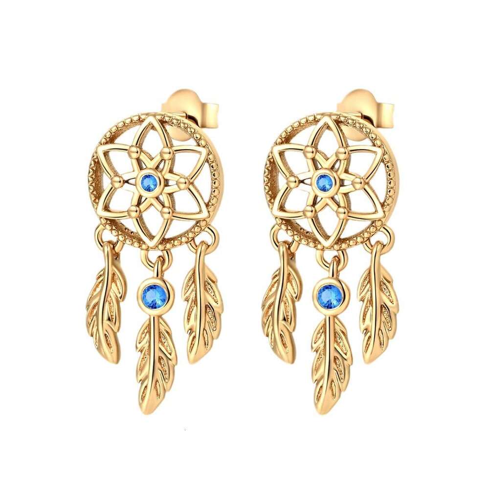 Dreamcatcher earring with gold plated 925 Sterling silver earrings for women Gifts Wholesale