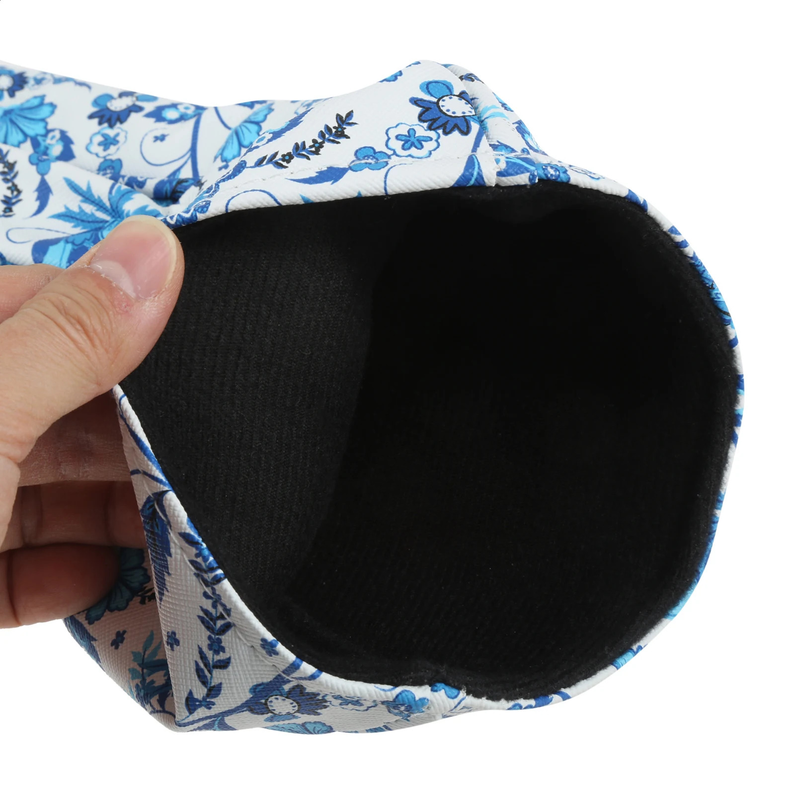 1/3Pcs PU Leather Golf Blue Cherry Blossoms Pattern Headcover Fit Driver Head Covers Fairway Wood Head Covers Hybrid Head Covers 240907