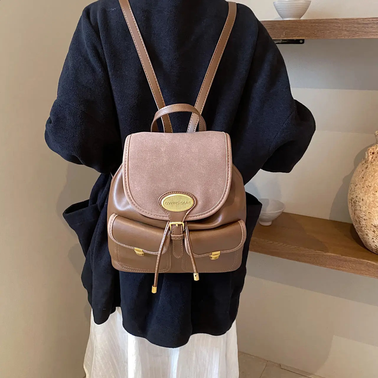 high-quality retro preparatory Korean fashion womens backpack large capacity backpack free delivery 240912