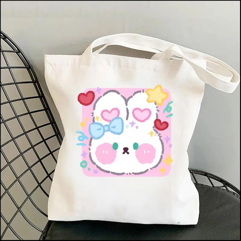 Small Animal Avatar Women Shoulder Bags Kawaii Shopper Shopping Canvas Bag Shoulder Bag Fashion Girl Handbags
