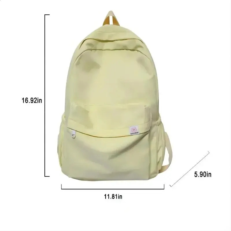 Backpack Soft Sister Solid Color Large Capacity Student Schoolbag School Season College Ins y240914