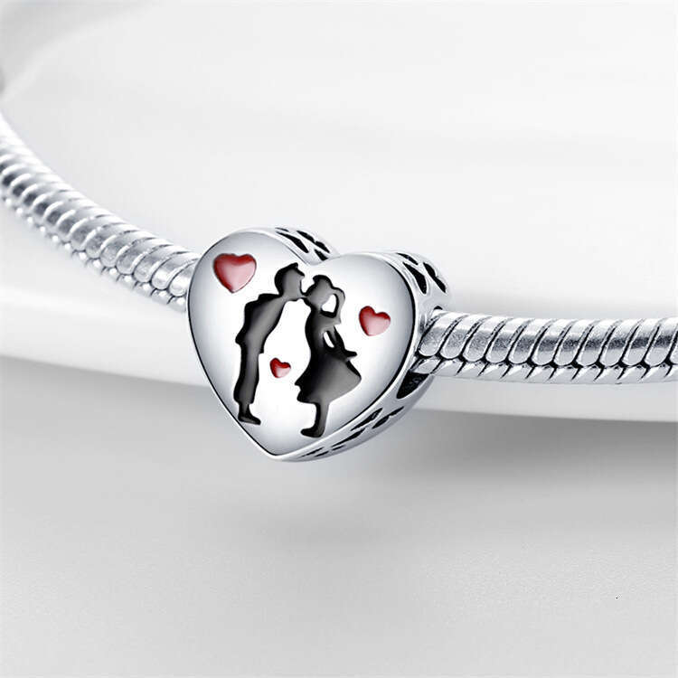 New 925 Sterling Silver Charm Loving couple love beads Fit Charms Silver 925 Original Bracelet DIY Jewelry Making For women Gifts