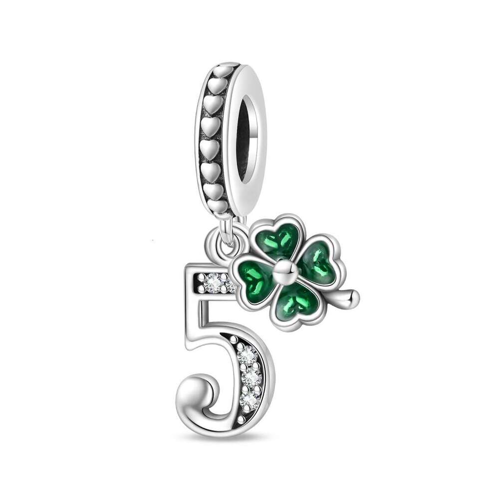 S925 New 925 Sterling Silver Charm Four leaf clover lucky number pendant Fit Charms Silver 925 Original Bracelet DIY Jewelry Making For women Gifts