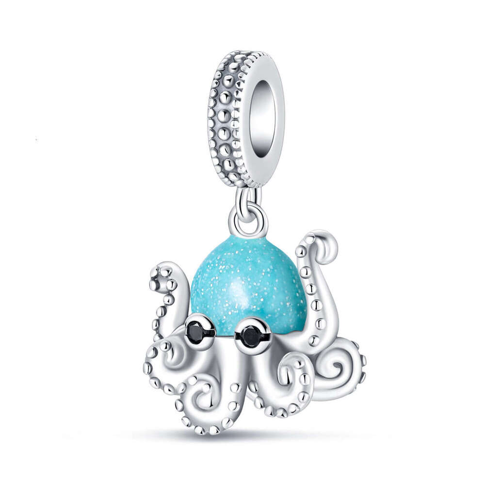 New 925 Sterling Silver Charm Ocean Shell Turtle Octopus Crab Jellyfish Pendant Fit Charms Silver 925 Original Bracelet DIY Jewelry Making For women G