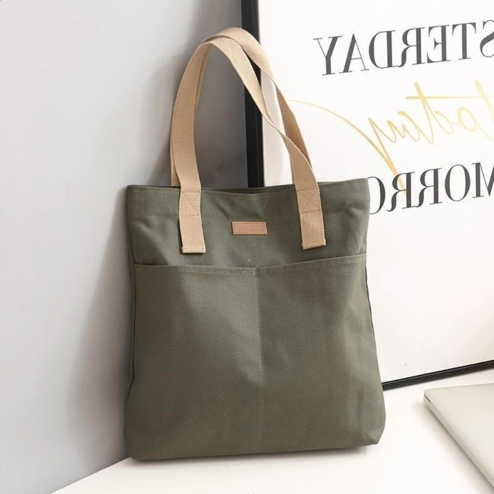 1Pc Womens Tote Bag Canvas Sewing Thread Large Capacity Advanced Sense Handbag Convenient Practical Females y240914