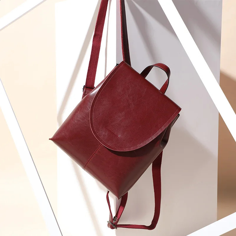 Korean Multi functional Leather Shoulder Bag for Women Laptop Backpack 240912