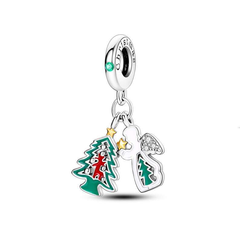 New 925 Sterling Silver Charm Christmas Gift Socks Beads Christmas Tree Santa Claus Pendant Fit Charms Silver 925 Original Bracelet DIY Jewelry Making