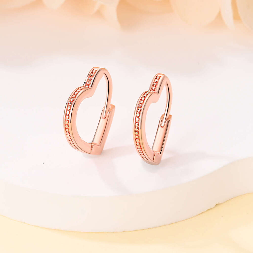 Simple heart-shaped design Earring With gold plated fit 925 Sterling silver earrings for women Gifts Wholesale