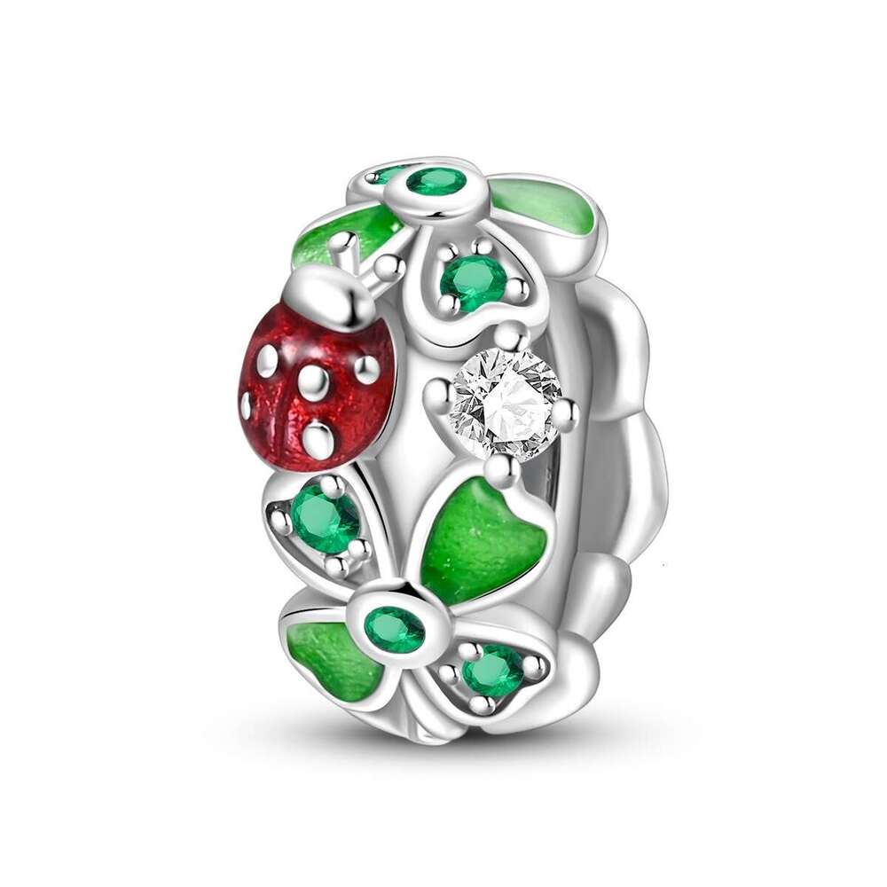 New 925 Sterling Silver Charm Green Life Tree Lucky Clover pendants Fit Charms Silver 925 Original Bracelet DIY Jewelry Making For women Gifts