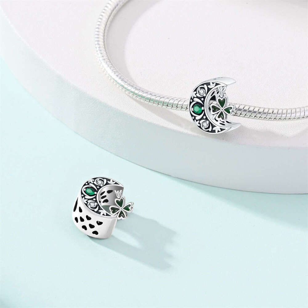 New 925 Sterling Silver Charm Green Life Tree Lucky Clover pendants Fit Charms Silver 925 Original Bracelet DIY Jewelry Making For women Gifts
