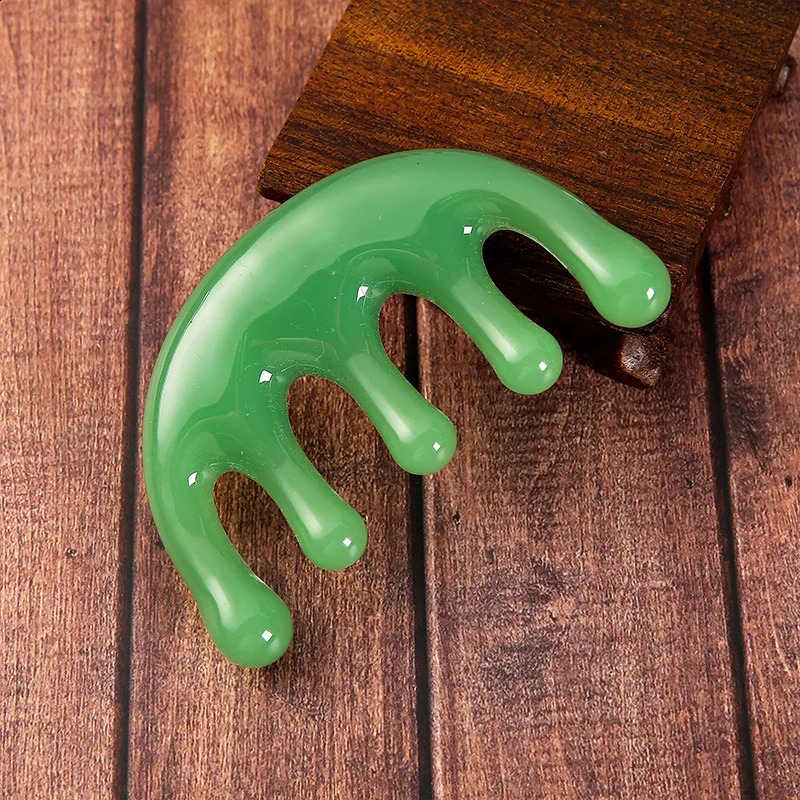 Meridian Massage Comb FiveTooth Handleless Chinese Acupuncture Head Blood Circulation Scalp Scraping Therapy 240911