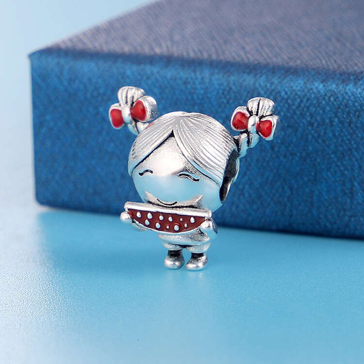 New 925 Sterling Silver Charm Eating Melon Little Girl Beads Fit Charms Silver 925 Original Bracelet DIY Jewelry Making For women Gifts