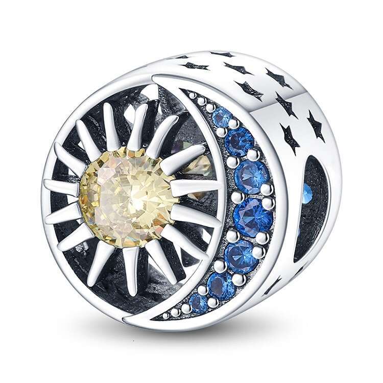 New 925 Sterling Silver Charm Moon, Sun, Round Beads Fit Charms Silver 925 Original Bracelet DIY Jewelry Making For women Gifts