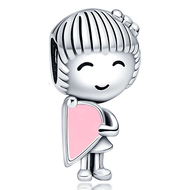 New 925 Sterling Silver Charm Love Boy and Girl heart Beads Fit Charms Silver 925 Original Bracelet DIY Jewelry Making For women Gifts